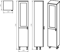 Misty Шкаф пенал Латте 35 L белый – фотография-3